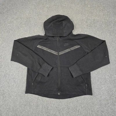 Nike куртка женщин XSMALL черный Tech флис длинным рукавом полный молнии толстовка с капюшоном размер XS - Изображение 1 из 4