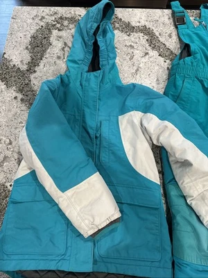 Girls Lands End Squall Coat And Snow bibs Size 7 - Image 1 of 4