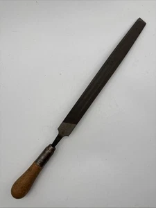 Vintage Nicholson Flat Mill Smooth File 10” Wood Handle Made In USA - Picture 1 of 8