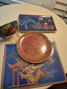 New Williams Sonoma Lunar New Year Dinner Dragon Set of 15 Red Gold Blue - Picture 1 of 20