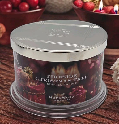 Homeworx by Harry Slatkin FIRESIDE CHRISTMAS TREE Candle 18oz. 4 Wick - Image 1 of 4