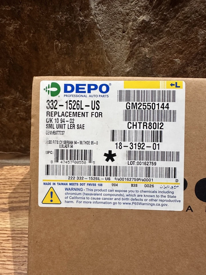 94 95 96 97 98 99 00 SE ADAPTA A CHEVY BLAZER MARCADOR INFERIOR IZQUIERDO LADO CLARO 332-1526L-US Foto 1 de 4