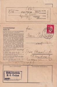 Hoja de letras del campo de concentración de Dachau 3 Alemania Segunda Guerra Mundial 1944 - Imagen 1 de 5