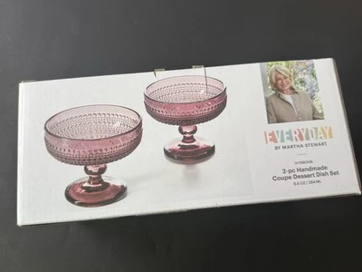 Juego de cupé de platos de postre todos los días por Martha Stewart hecho a mano 2 piezas 9,6 oz. Foto 1 de 4