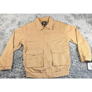 Giacca Bomber Camionista Utility Marrone Nuovo con etichette Art Class Ragazzi S (6/7) Foderata in Rete YKK Zip - Foto 1 di 7
