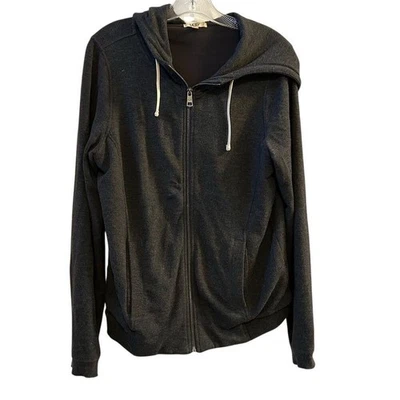 UGG Unisex Gris Oscuro/Negro Cremallera Completa Sudadera con Capucha Mediana Larga con Cordón Foto 1 de 4