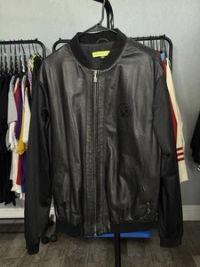Vintage Versace Jen’s Leather Jacket Made In Italy Mens Large - Picture 1 of 5