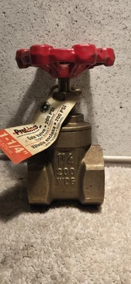 New Proline 1-1/4" Brass Gate Valve 100-406NL, Threaded, 200 PSI - Image 1 of 4