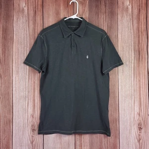 John Varvatos Star USA Mens Size Medium Cotton Short Sleeve Polo Shirt Gray - Picture 1 of 12