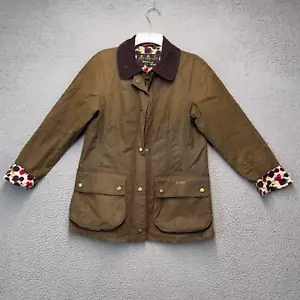 Barbour Jacke Damen Gr. 6 braun gewachste Baumwolle Bomber Landhaus Prints - Bild 1 von 17