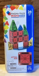 MAGNA-TILES microMAGS Travel Set 26-Piece Magnetic Construction Set NEW - Picture 1 of 8