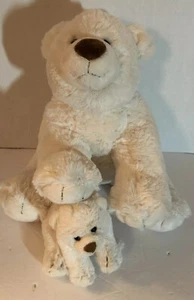 Build A Bear oso polar blanco 14"" de largo/con 6"" mini oso bebé peluche rellena - Imagen 1 de 6