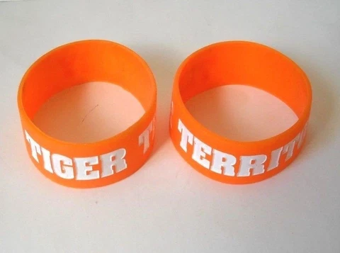 2 (1 SET OF) CLEMSON TIGERS TIGER TERRITORY ORANGE UNISEX RUBBER WRIST BRACELETS Cover