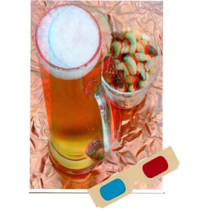 Cerveza - Tarjeta de felicitación Phantogram - con vasos 3D - Único 3D - NUEVO - Imagen 1 de 4