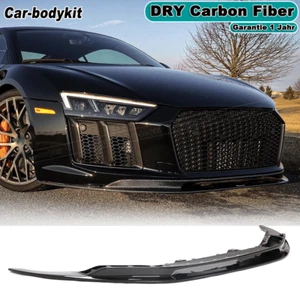 Dry Carbon Frontlippe Front Spoiler Lippe Schwert Passt für Audi R8 V10 2016-18 - Picture 1 of 11