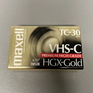 Maxell VHS-C HGX-Gold TC-30 Blank Camcorder Video Cassette SP 30 min, Ep 1.5 hr - Picture 1 of 2