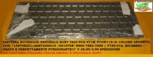 tastiera pc notebook sony vaio VPCW11S1E/ PCG-T1M colore alluminio - Foto 1 di 3