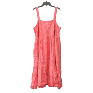 Time And Tru Womens Size XXL (20) Tie Back Midi Dress Coral Rose - Picture 1 of 10