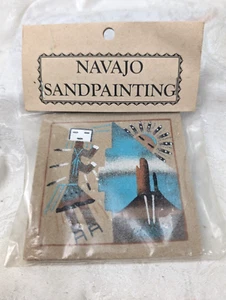 Navajo Sand Painting Yei Spirit Guide 4 InchesSquare - Picture 1 of 3