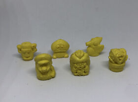 Super Mario LAND FAMICOM NINTENDO Vintage Keshi mini figures Yellow Set Japan