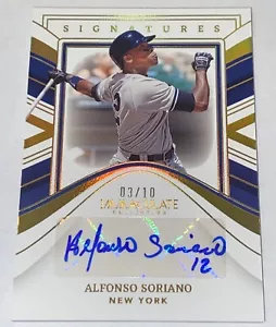 Alfonso Soriano 2023 Immaculate Baseball Signatures Yankees Auto /10 - Bild 1 von 3