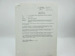Vintage 1968 NASA Saturn Apollo BECO-3440-M-472 Gimbal Joint Analysis SB33 - Picture 1 of 4