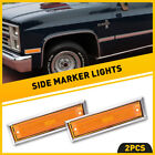 Side Marker Lights Lens Amber+Chrome Bezel Pair Fit For Chevrolet Blazer Gmc Us