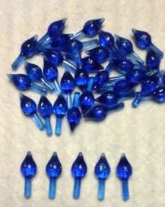 36 Small Blue Star Twinkle Lights Bulbs Ceramic Christmas Tree Replacements - Picture 1 of 3