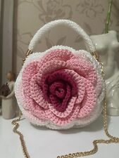 Rose flower bag, small clutch purse, floral tote bag, mini pouch