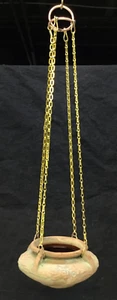 Peters & Reed Zane Ware Aztec Hanging Basket Planter Squat Arts & Crafts Chains - Picture 1 of 13