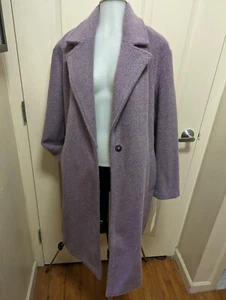 NWT Nordstrom Women's Purple Wool-looking Lilac Coat Very Full Fitting Size S - Picture 1 of 24