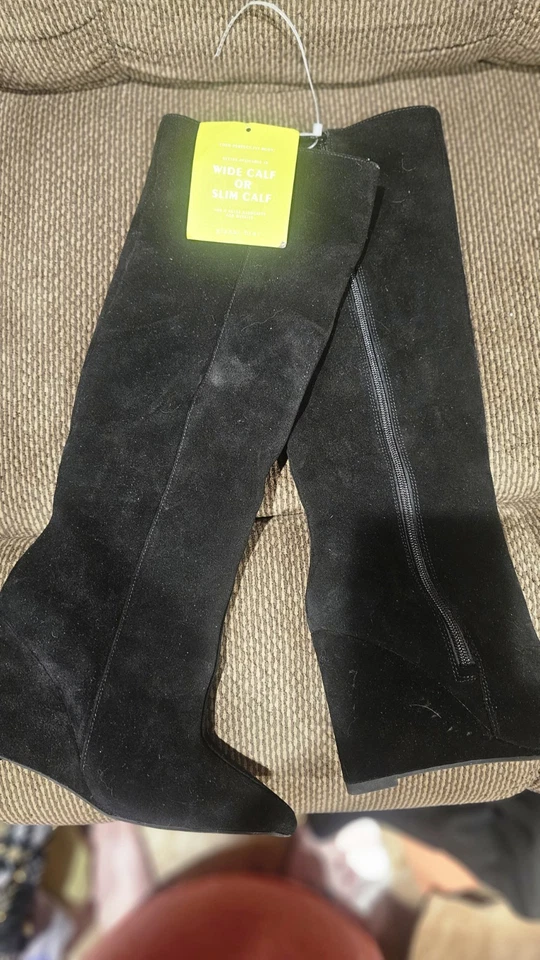 Botas de cuña de gamuza negras para mujer Gianni Bini talla 6,5 Foto 1 de 4