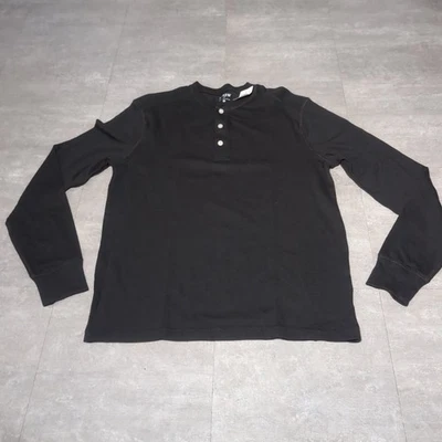 Camisa J.Crew Henley Manga Larga Botones - 100% Algodón Gris Para Hombre Mediana Nueva Con Etiquetas  Foto 1 de 4