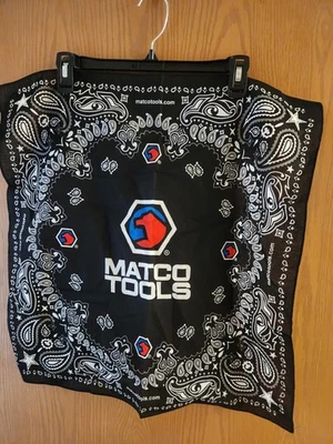 Lote de 7 Bandana Matco Tools Logo Paisley 100% Algodón Negro Foto 1 de 4