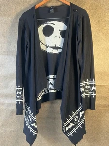 Disney Nightmare Before Christmas Strickjacke Wickel Jack Skellington Fledermäuse schwarz Gr. L - Bild 1 von 7