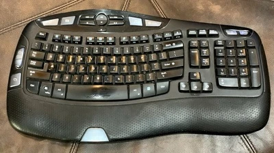 Logitech Wave Pro Wireless Ergonomic Keyboard With usb Dongle /mini Receiver - Image 1 of 4