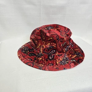 Urban Outfitters Red Paisley Bucket Hat Velvet - Picture 1 of 5