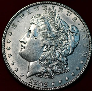 Uncirculated 1882 Philadelphia Mint Silver Morgan Dollar - Picture 1 of 2