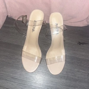 Just Fab Hanna transparente Riemchen-Keilabsatz Größe 6,5 - Bild 1 von 5