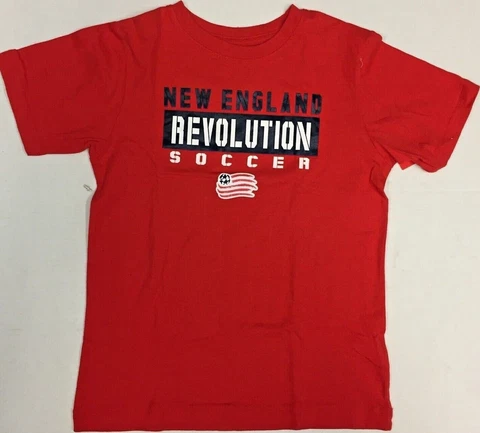 New England Revolution Soccer MLS Boy's Soccer Red T-Shirt Cover