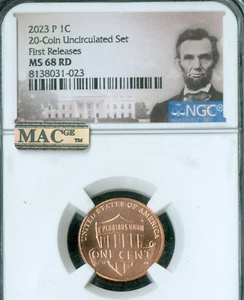 2023  LINCOLN CENT NGC MS68 RD PQ 2ND FINEST MAC SPOTLESS  * - Picture 1 of 2