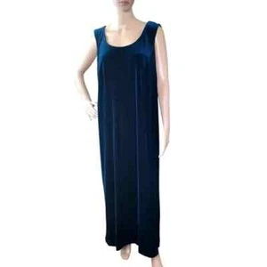 R&M Richard's by Karen Kwong Women's 14 Blue Sleeveless Velvet Evening Dress NWT - Picture 1 of 11