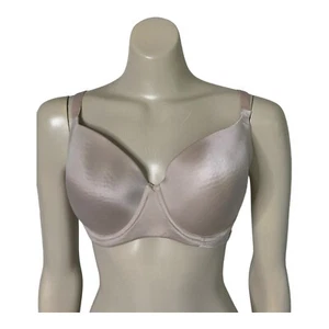 CITY CHIC Sz 18D / 40D Underwire Padded T Shirt Bra Smooth Cup Back 3 Hook Beige - Picture 1 of 9