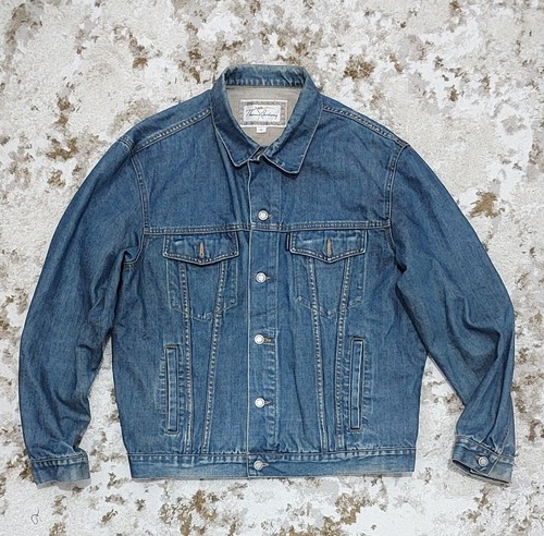 Giacca jeans vintage Thomas Burberry da uomo blu denim logo cotone con bottoni taglia M