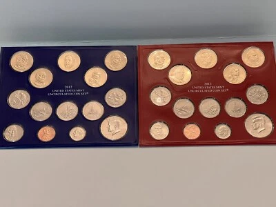 2012 P and D  UNITED STATES MINT UNCIRCULATED COIN SET. 28 UNCIRCULATED COINS. - Image 1 of 4