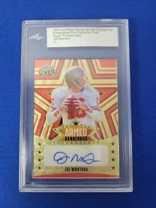 2024 Foglia Metallo Calcio Joe Montana PreProduzione Proof Prismatico Oro Auto 1/1 - Foto 1 di 2