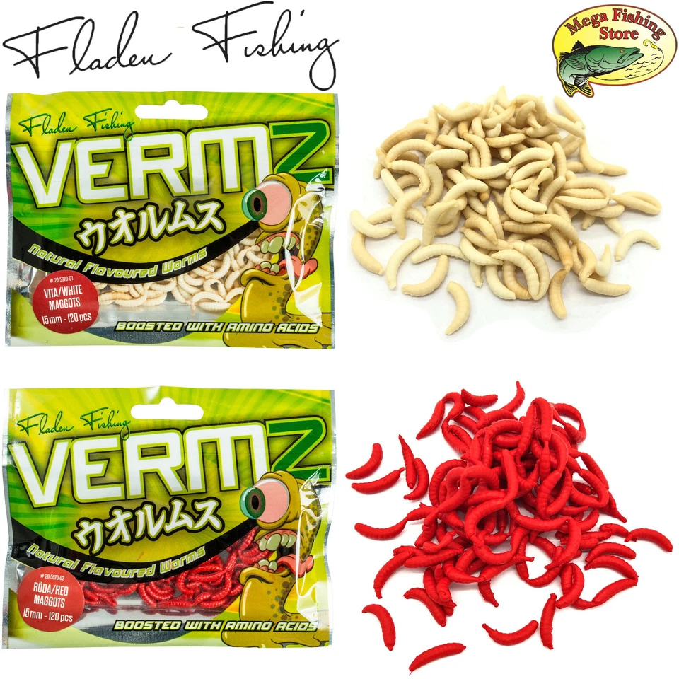FLADEN VERMZ Künstliche Aroma Maden 120 Stk. - Grund Feeder Angel Köder Flavour - Bild 1 von 1