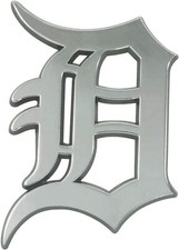 Detroit Tigers Premium Solid Metal Chrome Raised Auto Emblem Decal Baseball