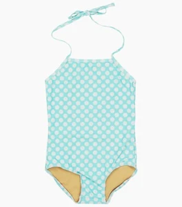 Toobydoo L68144 Sienna Blue Dot One Piece Swimsuit Girls Size 13/14 US - Picture 1 of 1