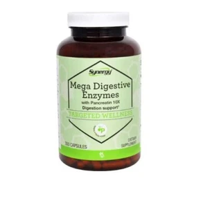 Synergy Mega Enzimas Digestivas con Pancreatina 10X Apoyo a la Digestión 300 Cápsulas - Imagen 1 de 2
